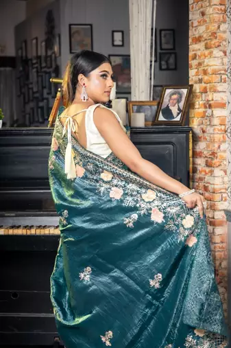 multicolor woven tissue zari work all seasons sarees