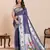 blue color soft silk blend fabric woven jari designer partywear saree