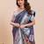 blue color soft silk blend fabric woven jari designer partywear saree