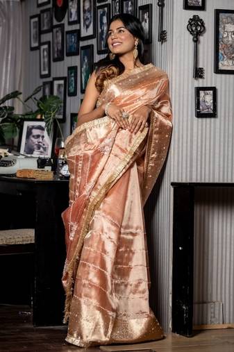 multicolor woven tissue zari work all seasons sarees