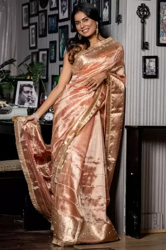 multicolor woven tissue zari work all seasons sarees