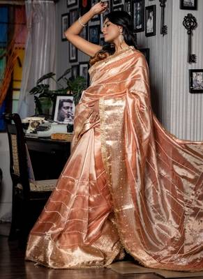 multicolor woven tissue zari work all seasons sarees 3