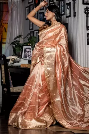 multicolor woven tissue zari work all seasons sarees
