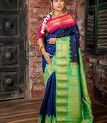 violet hand woven silk blend zari work all seasons sarees