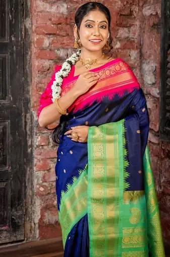 violet hand woven silk blend zari work all seasons sarees