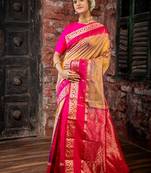 multicolor woven faux kanjivaram silk blend zari work all seasons sarees