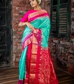 multicolor woven faux kanjivaram silk blend zari work all seasons sarees