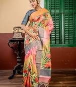 multicolor hand woven tussar zari work all seasons sarees