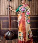 multicolor hand woven tussar zari work all seasons sarees