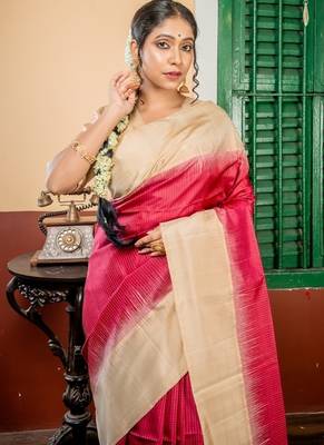 burgundy hand woven silk blend zari work all seasons sarees 2