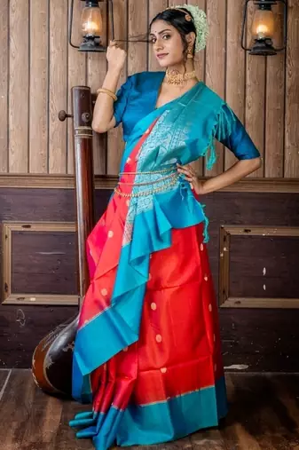 magenta hand woven silk blend zari work all seasons sarees