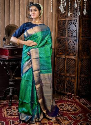 multicolor hand woven silk blend zari work all seasons sarees 1