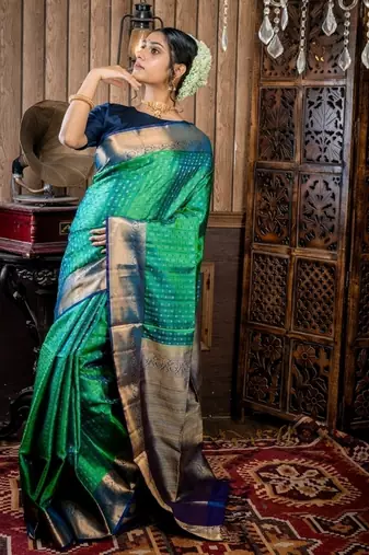 multicolor hand woven silk blend zari work all seasons sarees