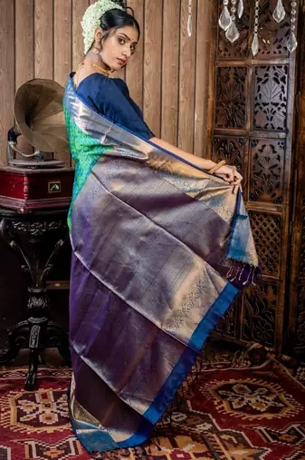 multicolor hand woven silk blend zari work all seasons sarees