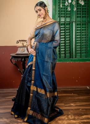 multicolor hand woven cotton zari work all seasons sarees 3