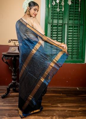 multicolor hand woven cotton zari work all seasons sarees 4