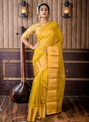 green hand woven cotton zari work all seasons sarees 1