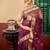 wine hand woven silk blend cotton zari work all seasons sarees