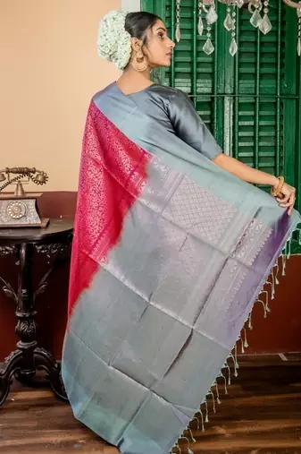 maroon hand woven silk blend zari work all seasons sarees