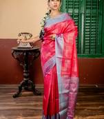 red hand woven silk blend zari work all seasons sarees
