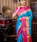 multicolor hand woven silk blend zari work all seasons sarees