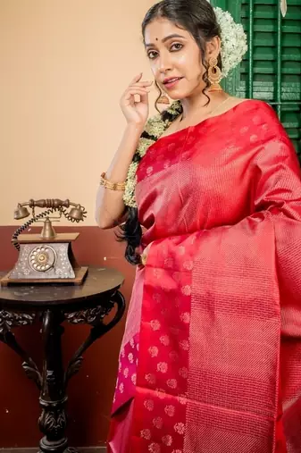 maroon hand woven silk blend zari work all seasons sarees