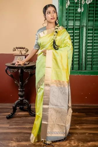 multicolor hand woven silk blend zari work all seasons sarees