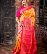 multicolor hand woven silk blend zari work all seasons sarees