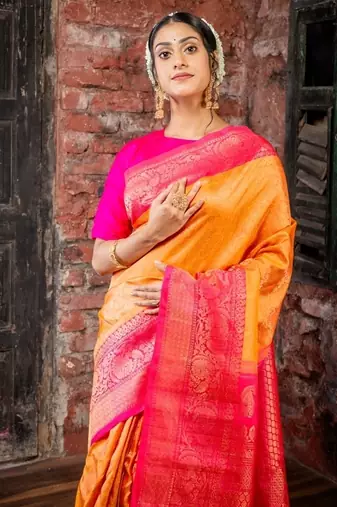 multicolor hand woven silk blend zari work all seasons sarees