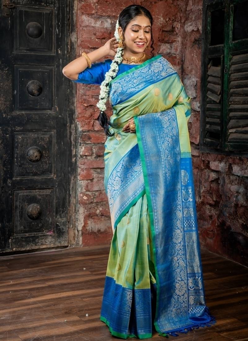 multicolor hand woven silk blend zari work all seasons sarees