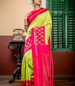 green hand woven silk blend zari work all seasons sarees