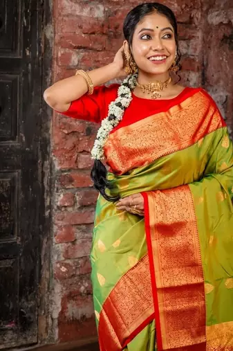 multicolor hand woven silk blend zari work all seasons sarees