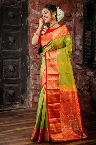 multicolor hand woven silk blend zari work all seasons sarees