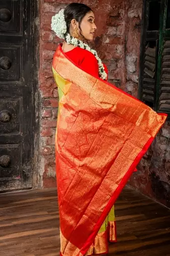 multicolor hand woven silk blend zari work all seasons sarees