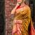 brown hand woven silk blend zari work all seasons sarees