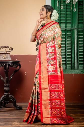 multicolor hand woven silk blend zari work all seasons sarees