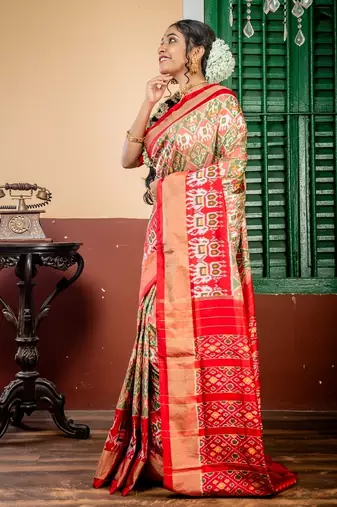 multicolor hand woven silk blend zari work all seasons sarees