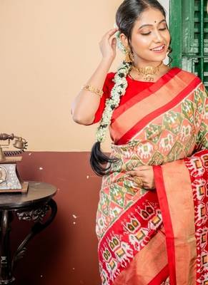 multicolor hand woven silk blend zari work all seasons sarees 3