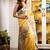 yellow woven tussar silk blend bengal handloom all seasons sarees