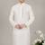 White embroidered dupion silk kurta