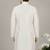 White embroidered dupion silk kurta