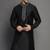 Black embroidered dupion silk kurta
