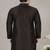 Black embroidered dupion silk kurta