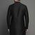 Black embroidered dupion silk kurta