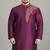 Magenta embroidered dupion silk kurta