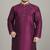 Magenta embroidered dupion silk kurta