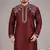 Maroon embroidered dupion silk kurta