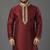 Maroon embroidered dupion silk kurta
