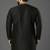 Black embroidered dupion silk kurta