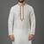 White embroidered dupion silk kurta